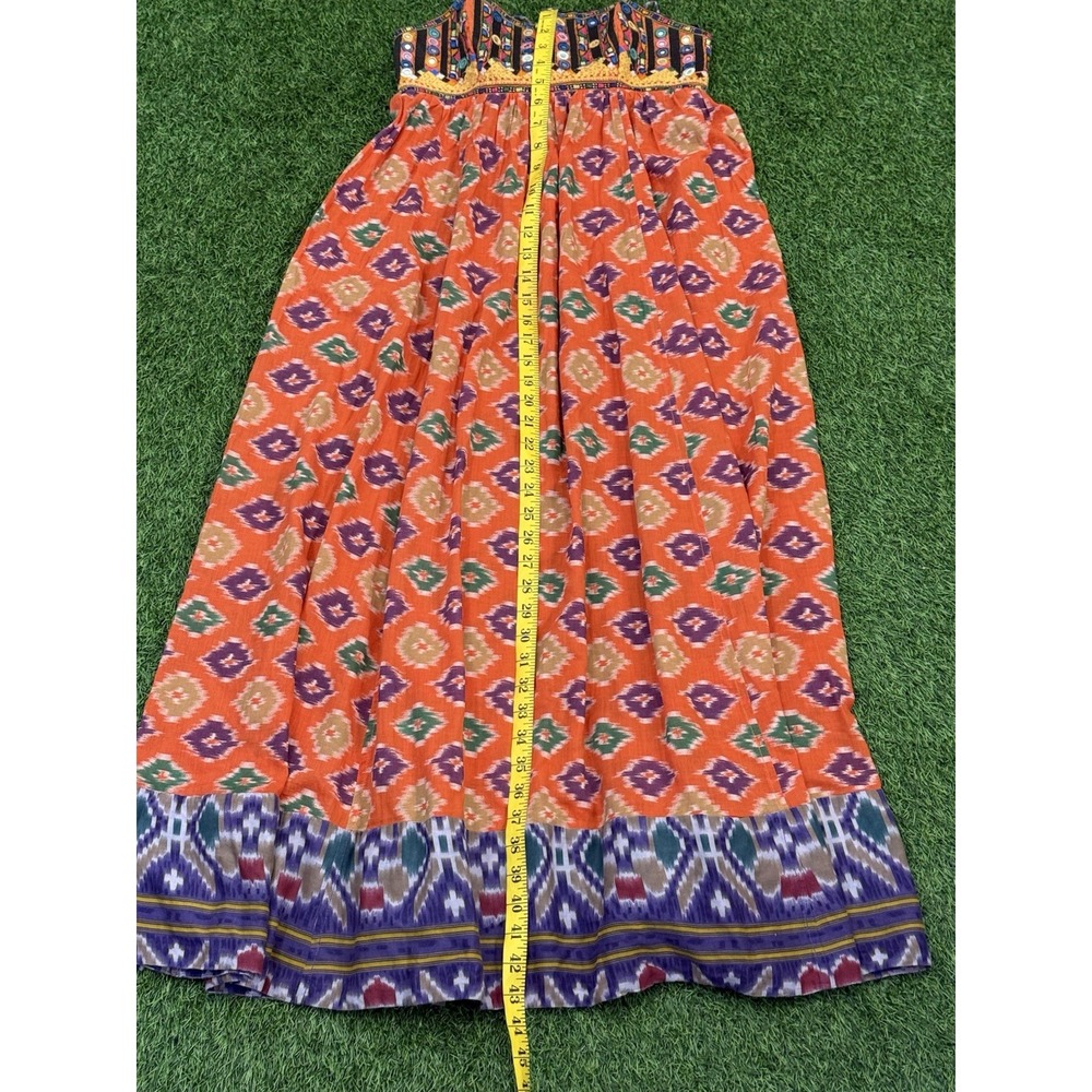 Ralph Lauren Denim & Supply Dress Women XS Orange Boho Spaghetti Strap Festival - Picture 15 of 15
